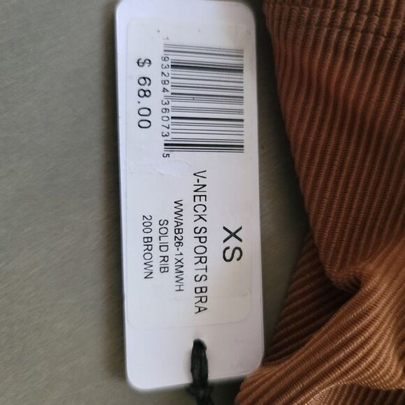 WeWoreWhat Women's Ribbed V-Neck Sports Bra  X-Small - Picture 9 of 11